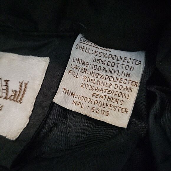 Vintage SAXTON HALL 80’s Long Quilted DOWN Puffer Winter Coat  Black Sz Small - Picture 4 of 15